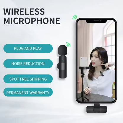 K9 Wireless Lavalier Microphone | ANC | 20m Range, 6H Battery | For iPhone+ Android